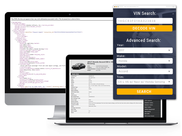 Vehicle Data & VIN Decoding Products | DataOne Software